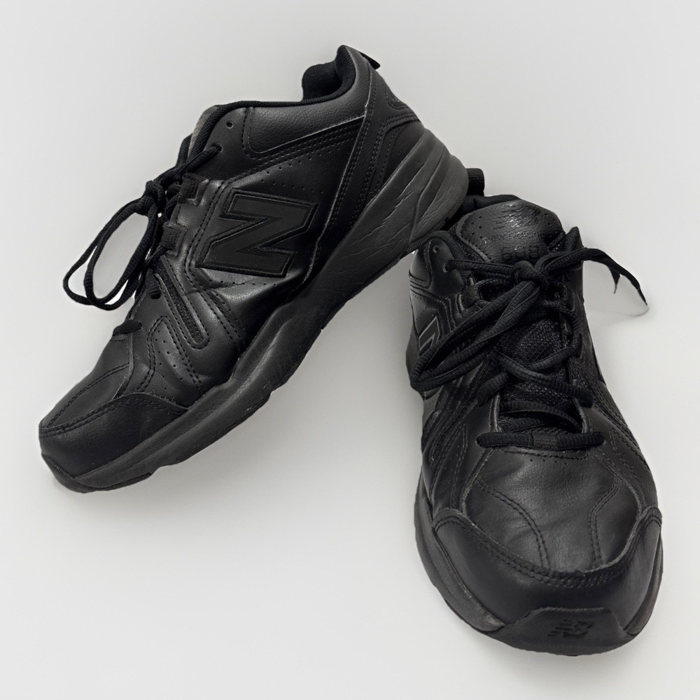 New Balance 608v5 Slip Resistant Black Leather Training Shoes WX608AB5 Size 10.5